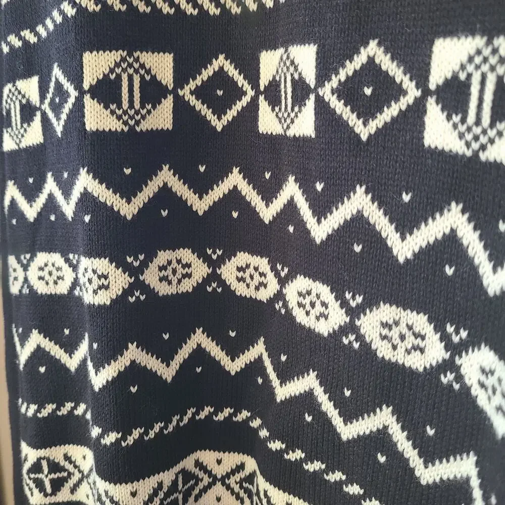 Weatherproof Vintage Mens Fair Isle Snowflake No Pullover Sweater‎ Black Size XL